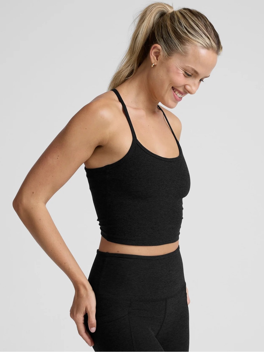Beyond Yoga Black Seamless Cropped Tank